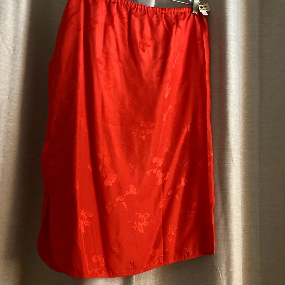 Vintage Bullock’s Wilshire Red Silk Floral Skirt